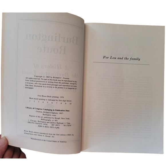 Burlington Route by Richard Overton 1976 Bison Book printing Paperback Railfan - Picture 7 of 10